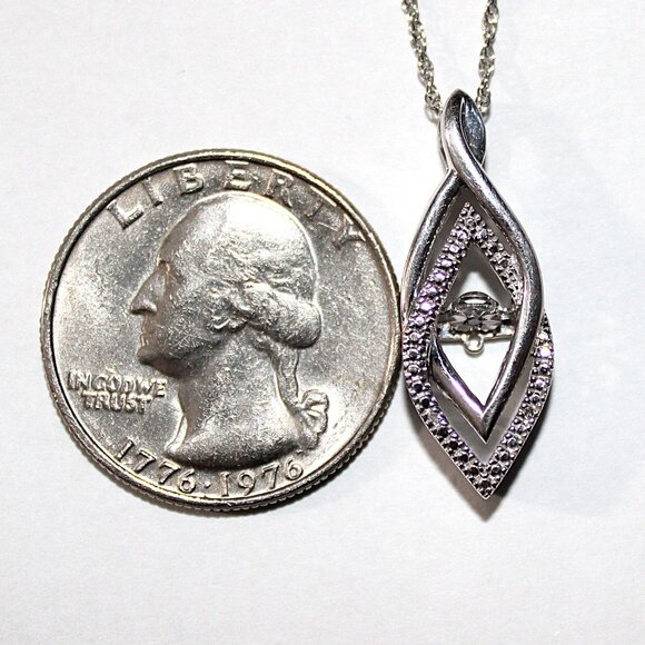 Sterling Silver Floating Abstract Necklace 18 Inches - Picture 3 of 7